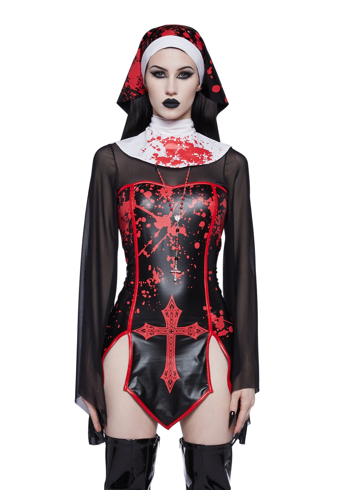 Trickz N Treatz Bloody Nun Costume Set - Black/Red – Dolls Kill