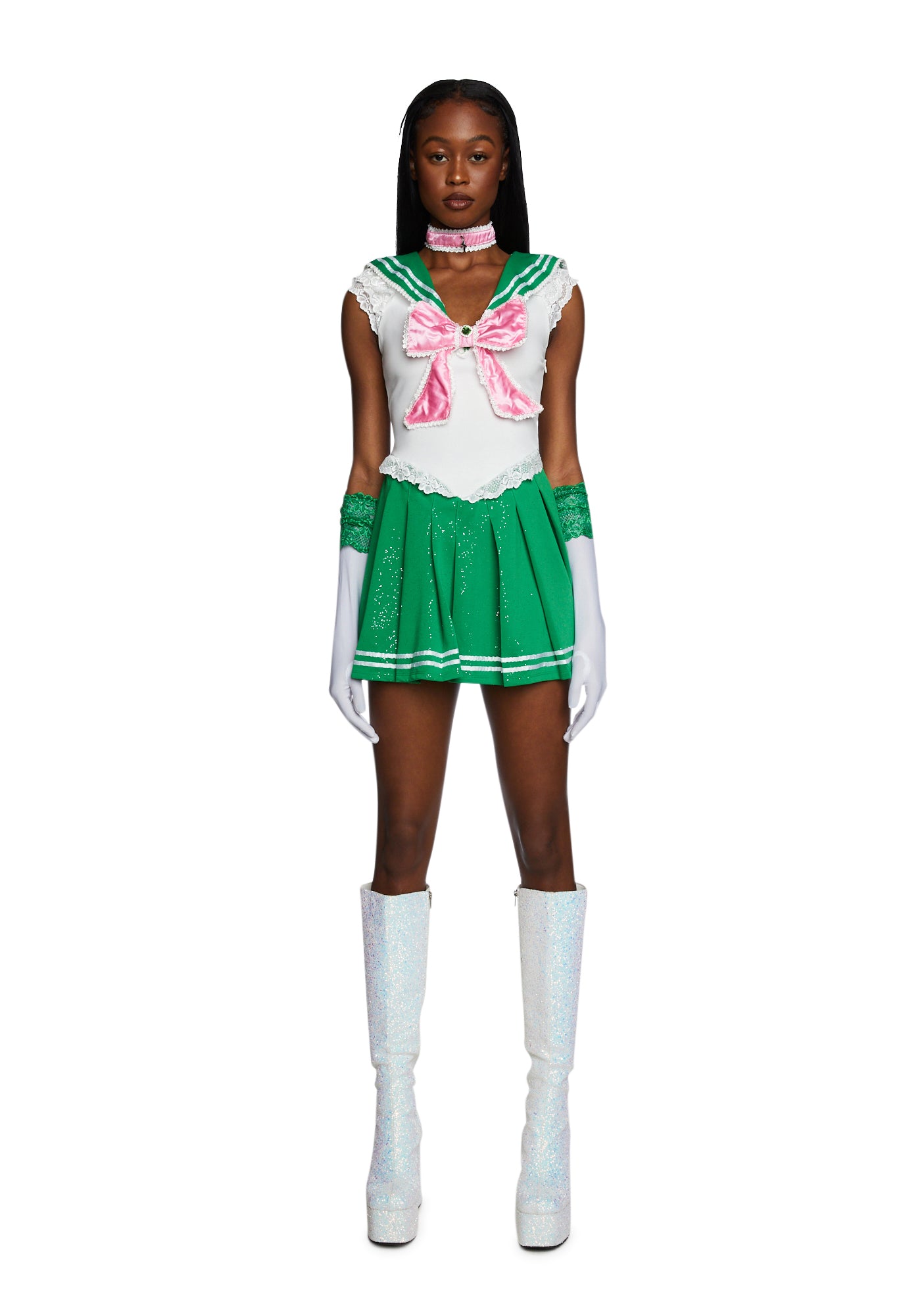 Sexy Sailor Moon Jupiter Mini Dress Costume Set - Green – Dolls Kill