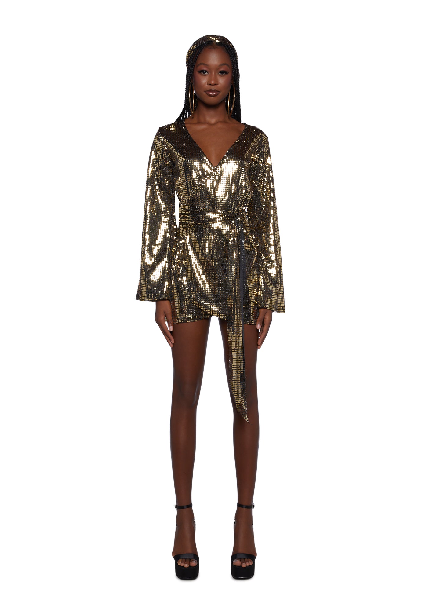 70's Disco Halloween Costume - Gold Sequin Dress – Dolls Kill