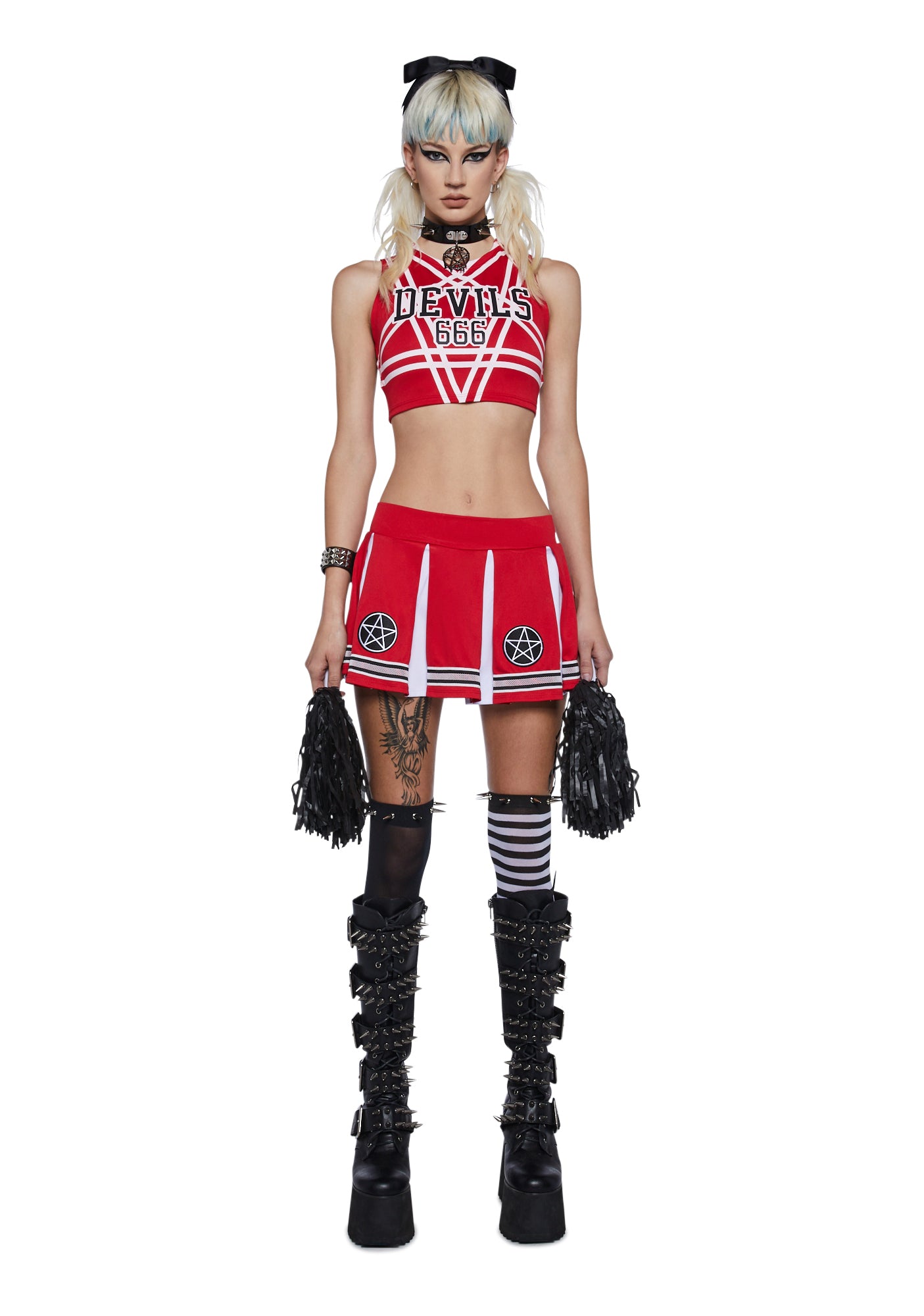 Sexy Satan Cheerleader Costume Set Dolls Kill 