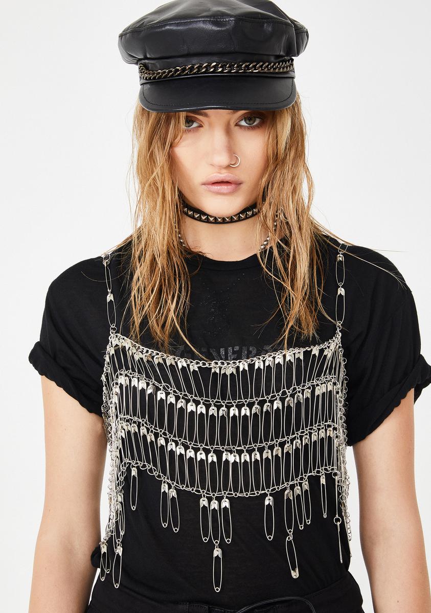 Current Mood Safety Pin Chain Top – Dolls Kill