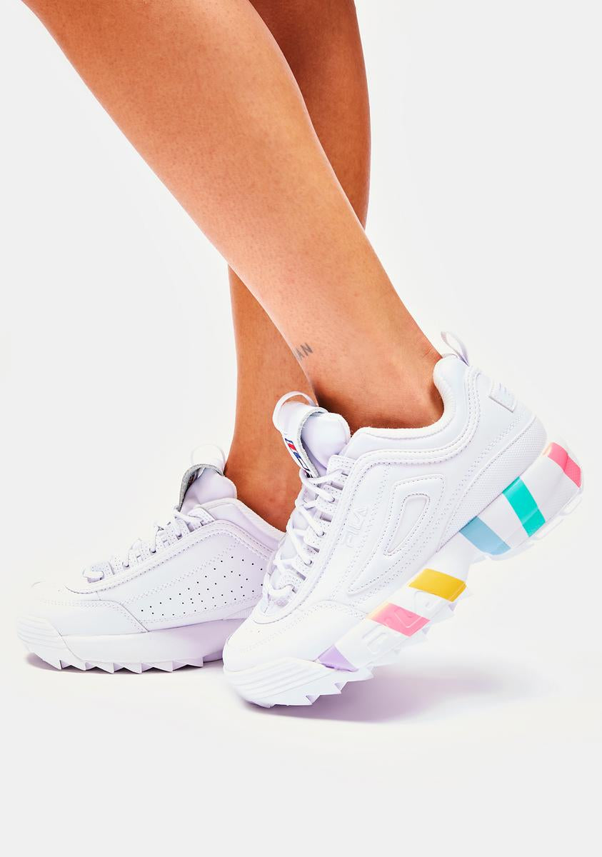 Fila Cotton Candy Disruptor II Stripe Midsole Sneakers – Dolls Kill