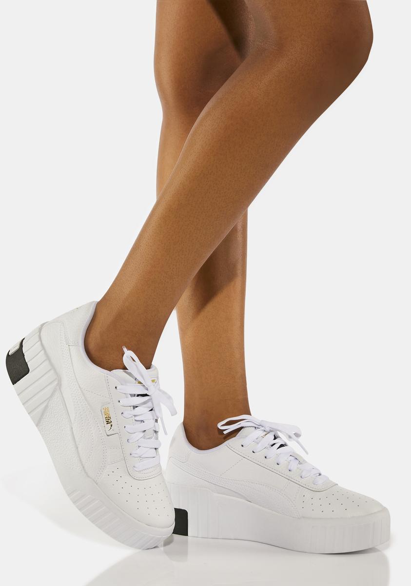 PUMA Black White Cali Wedge Platform Sneakers – Dolls Kill