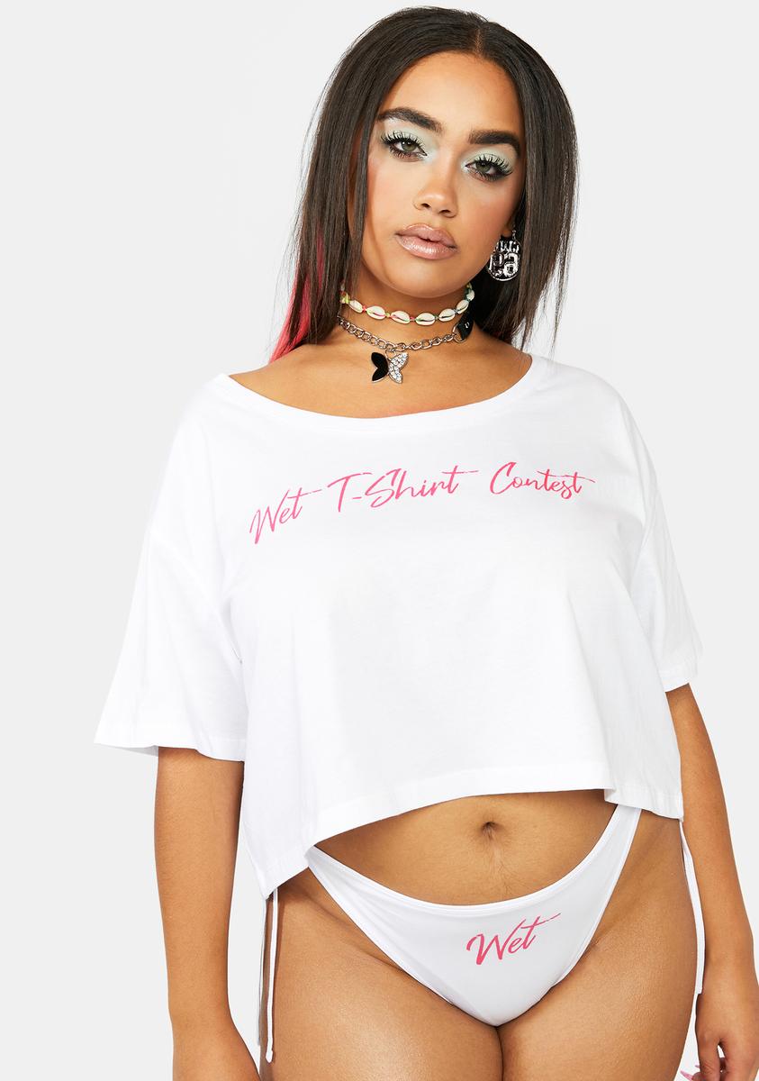 Plus Size Club Exx Wet T Shirt Contest Panty Set - White – Dolls Kill