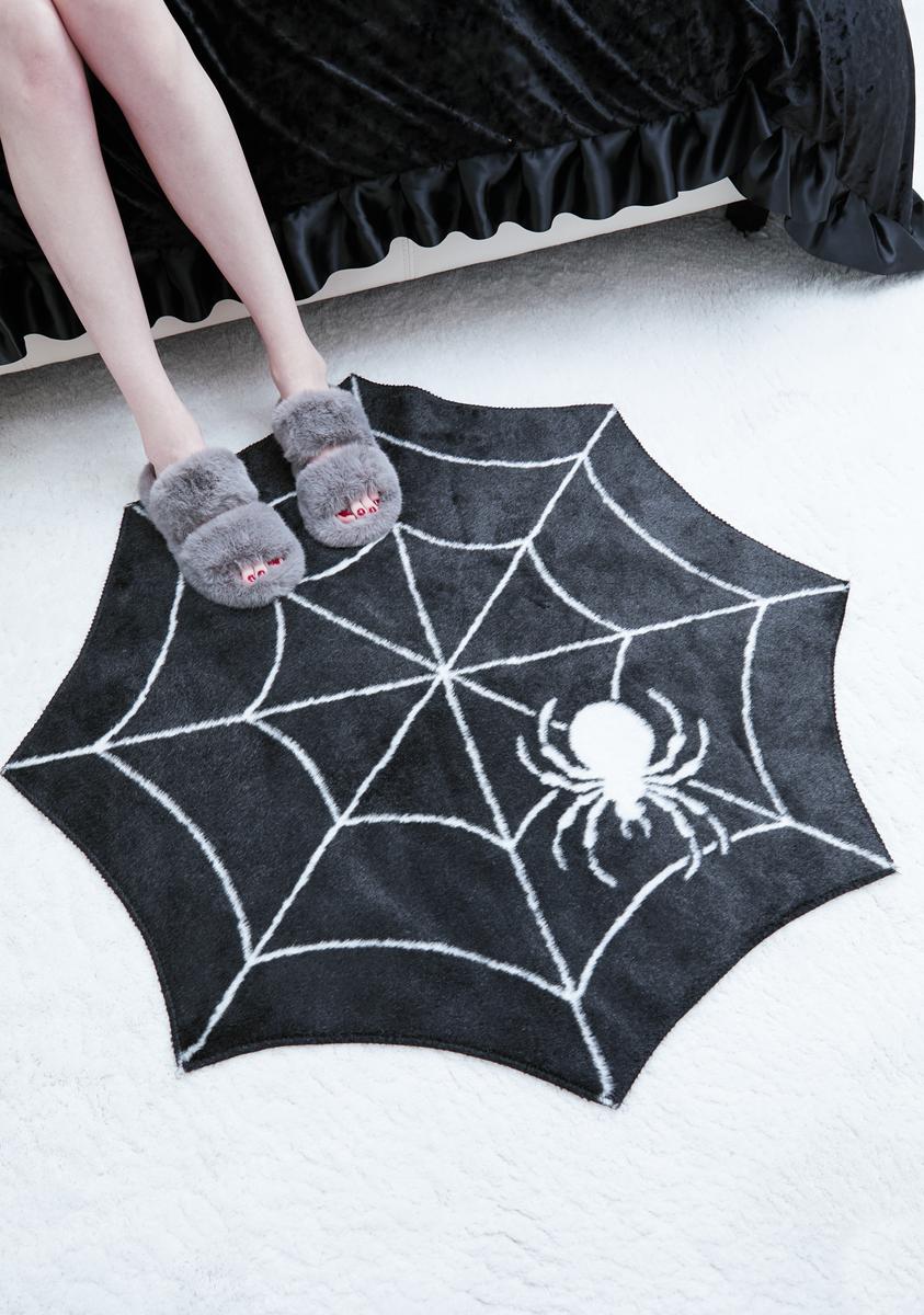 Dolls Home Short Pile Die Cut Spider Web Rug – Dolls Kill