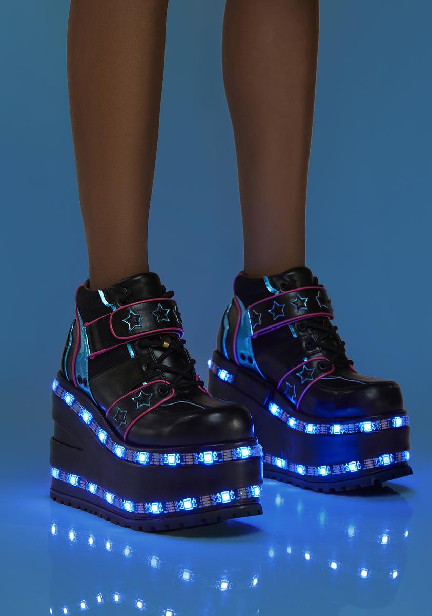Dolls Kill X Hatsune Miku Light Up Star Platform Sneakers - Multi