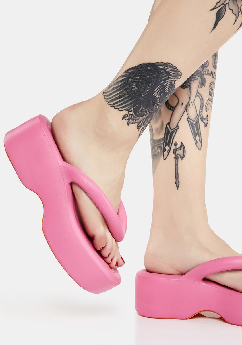 Melissa PVC Platform Thong Sandals - Pink – Dolls Kill
