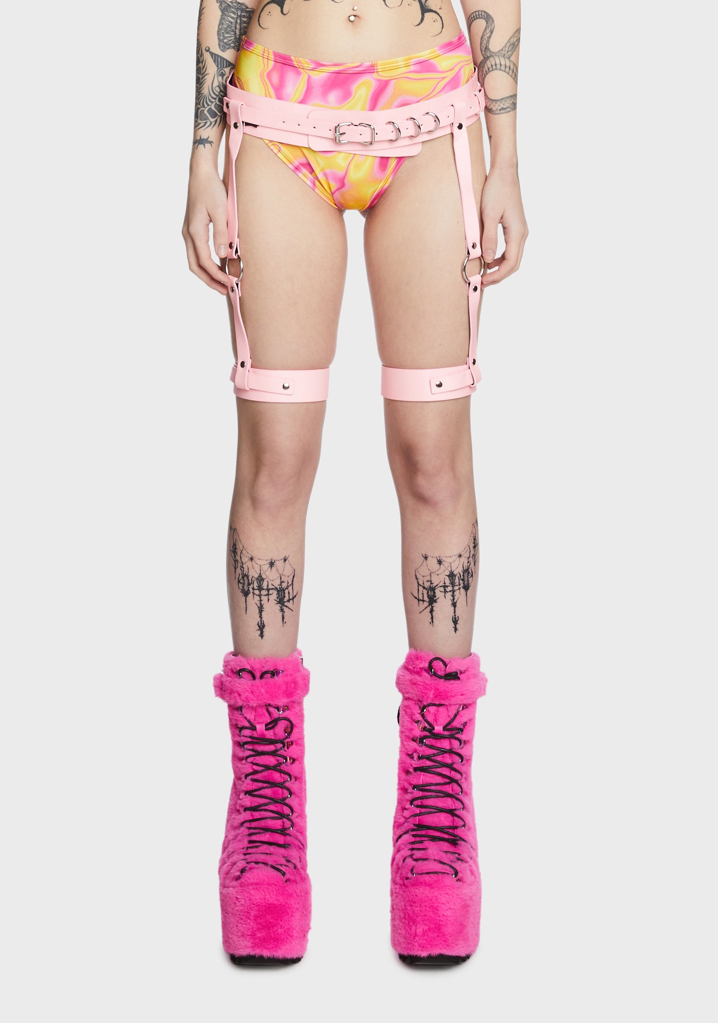 Glow In The Dark Leg Harness Pink Dolls Kill 3267