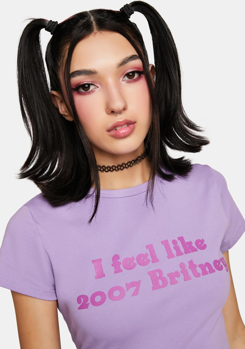 Edikted I Feel Like 2007 Britney T-Shirt - Purple – Dolls Kill
