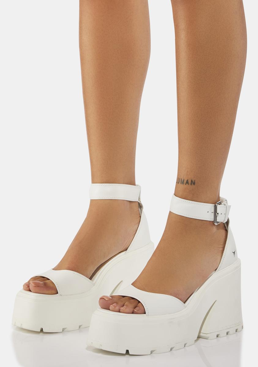 Windsor Smith Flaws White Leather Sandals – Dolls Kill
