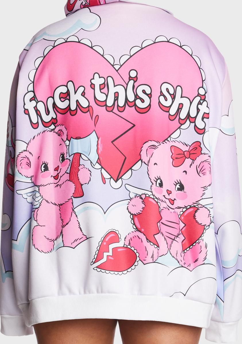 Sugar Thrillz Fuck This Shit Teddy Bear Heart Graphic Tee – Dolls Kill