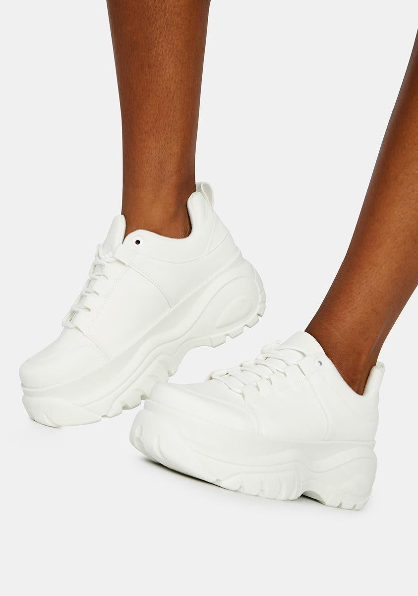 Chunky Platform Sneakers - White – Dolls Kill