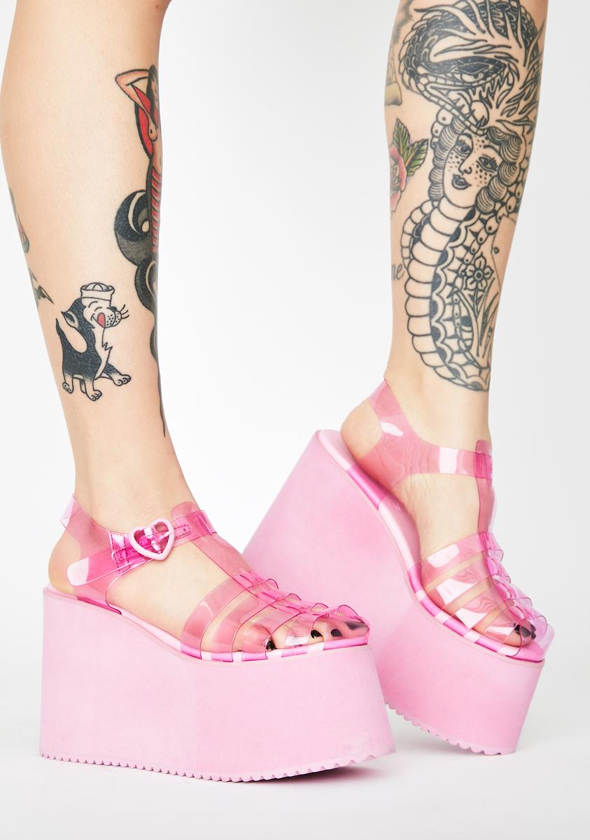 Sugar Thrillz Platform Jelly Sandals - Pink – Dolls Kill