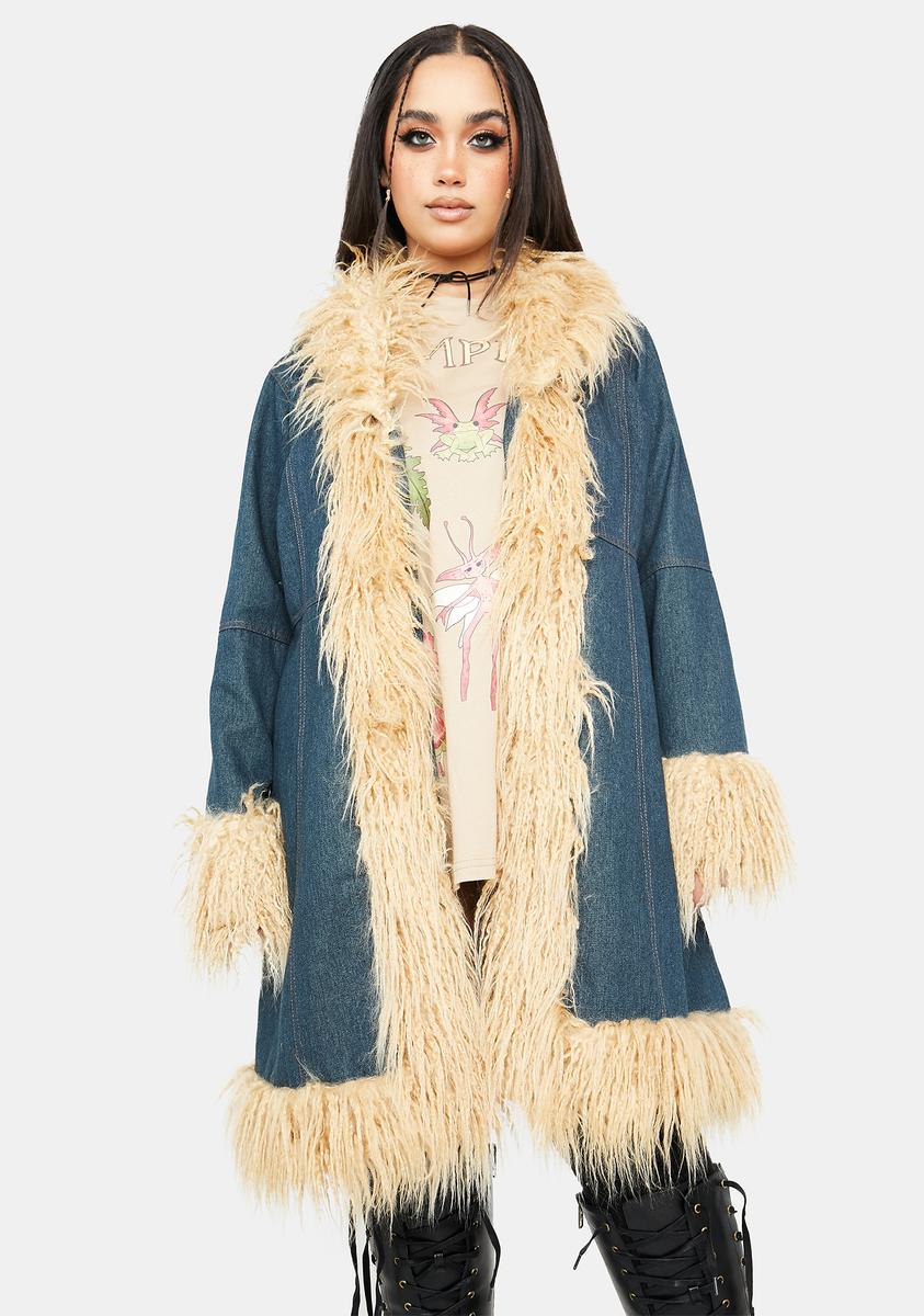 7,920円dirt denim fur jacket grunge