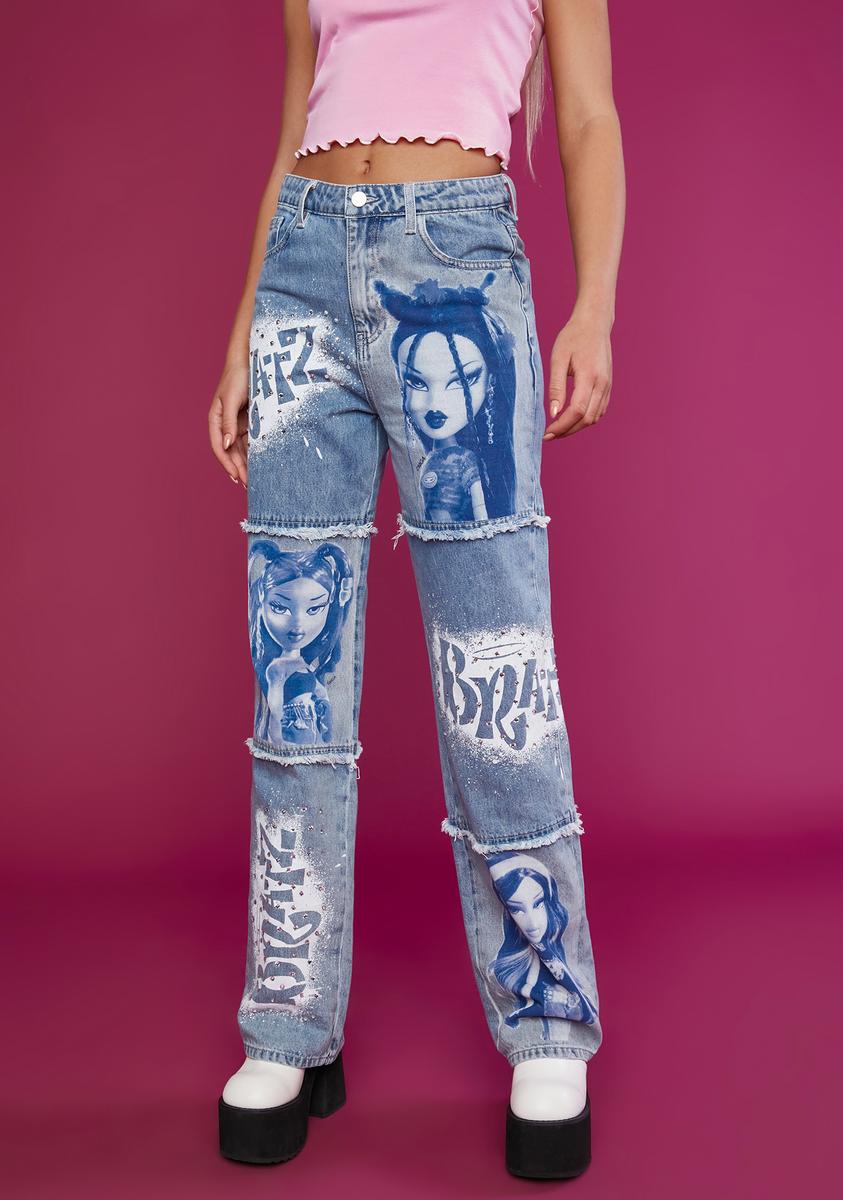 Dolls Kill x Bratz Portrait Airbrush Graphic Denim Jeans
