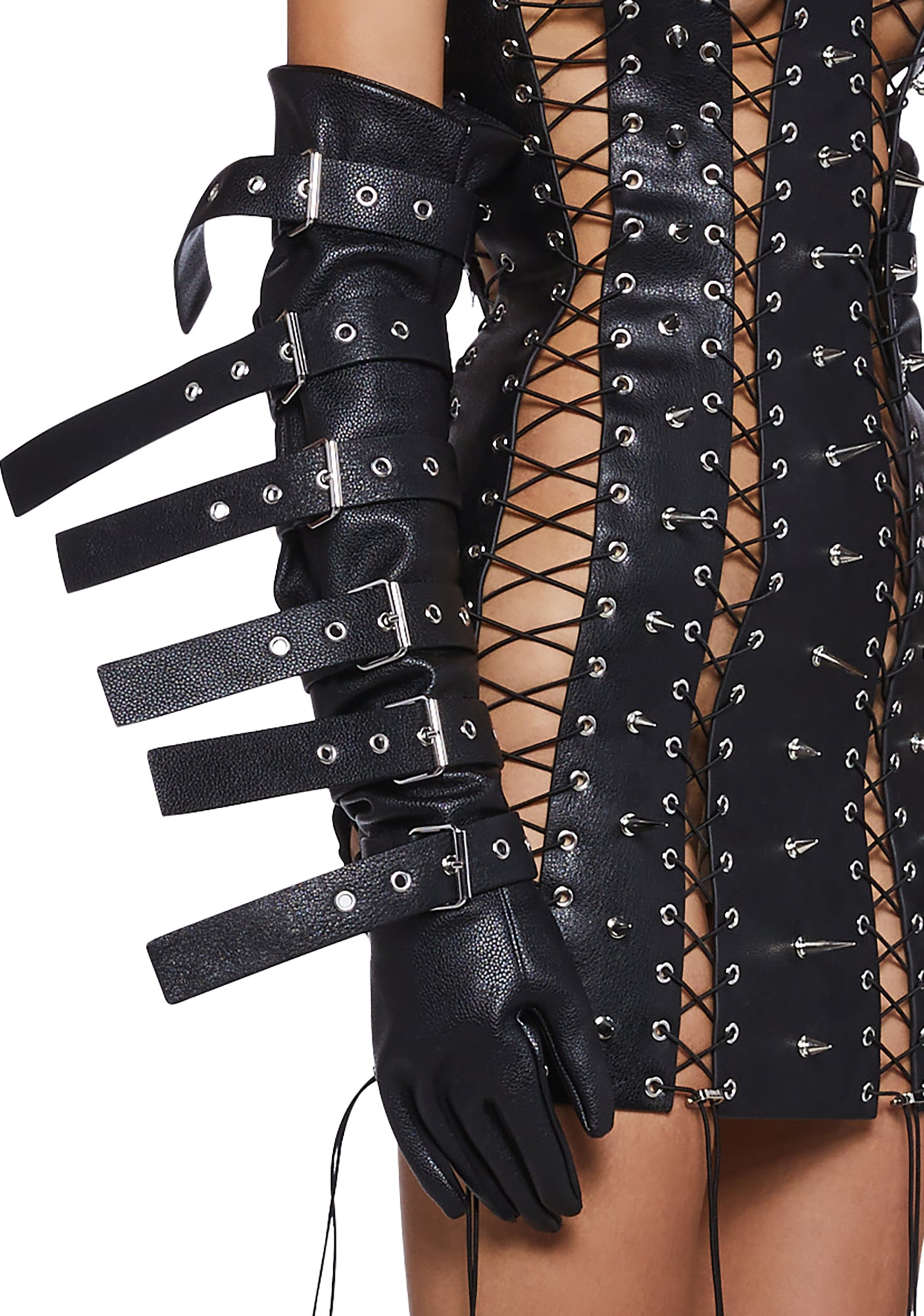 Namilia Vegan Leather Cone Bra Corset Top - Black – Dolls Kill