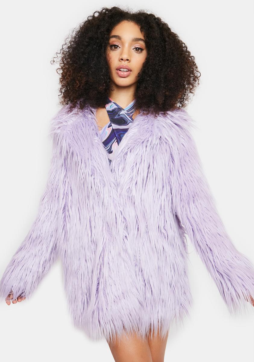 Glamorous Lilac Faux Fur Longline Coat – Dolls Kill