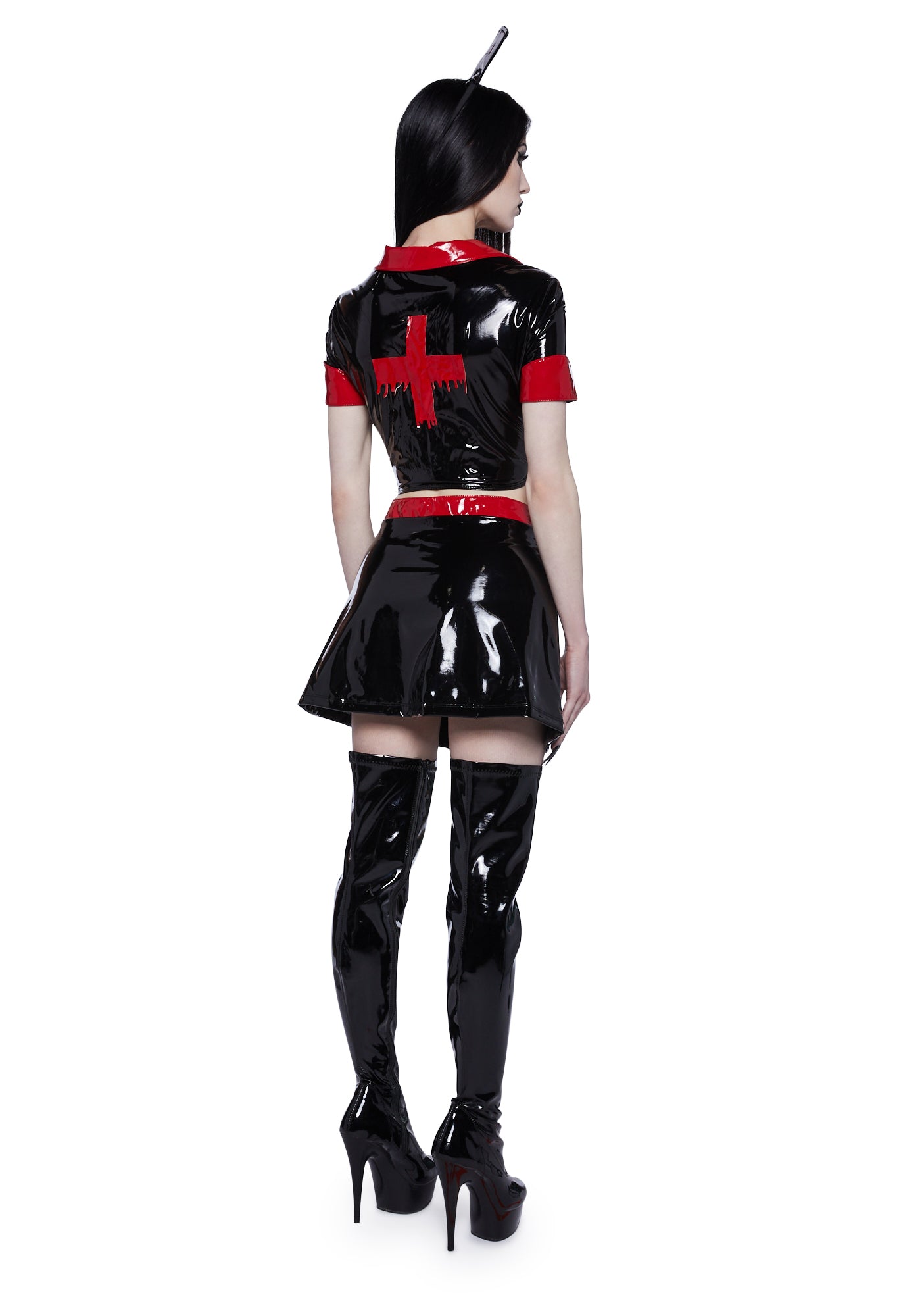 Trickz N Treatz Sexy Nurse Costume - Black/Red – Dolls Kill