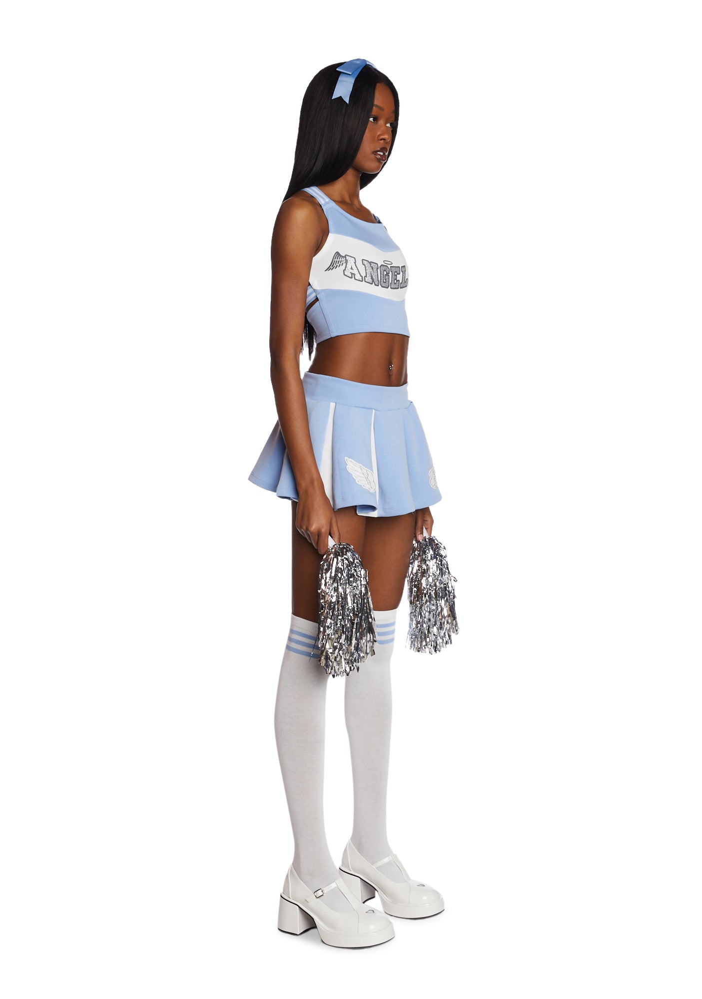 Trickz N Treatz Sexy Angel Cheerleader Costume - Blue – Dolls Kill