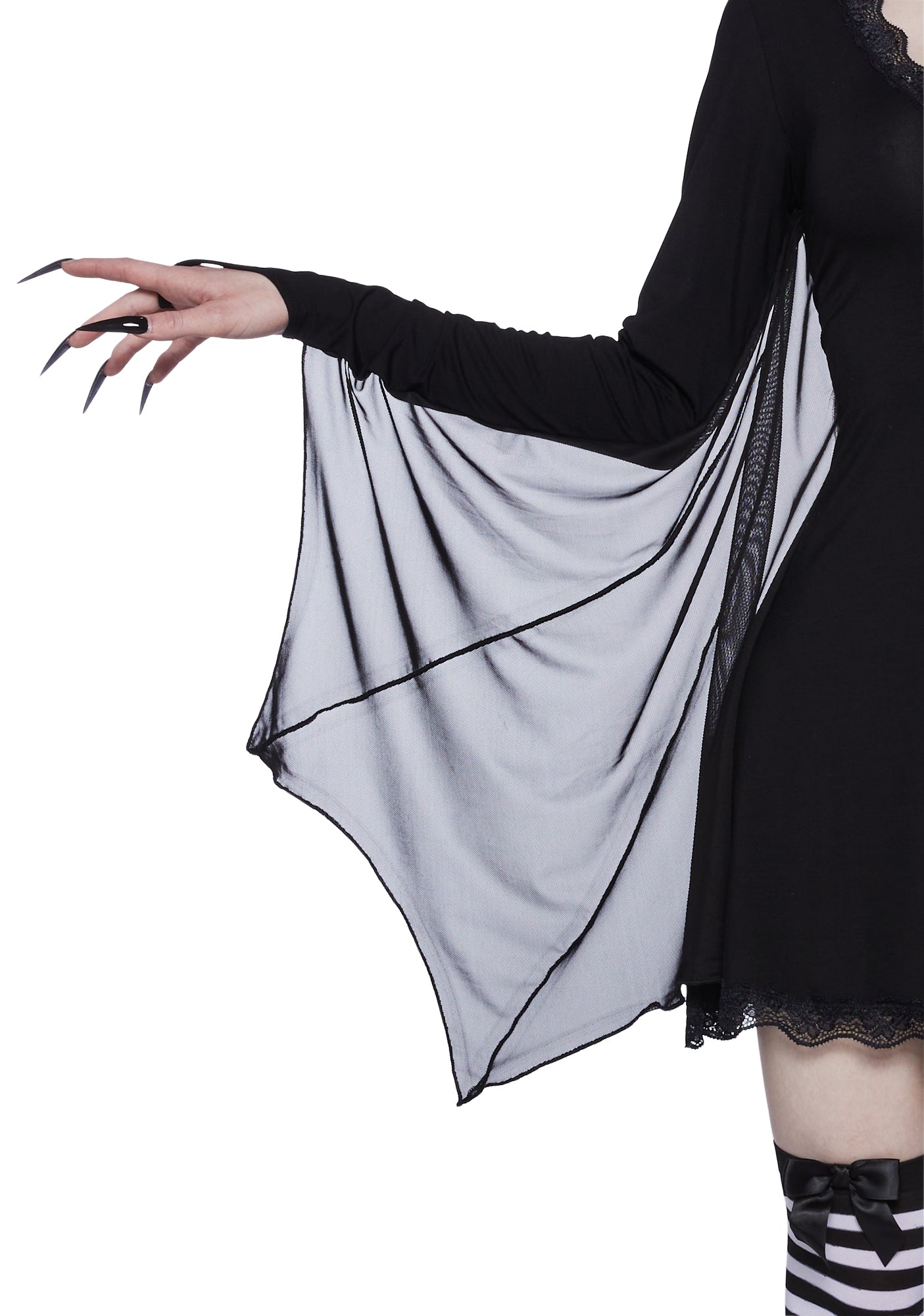 Sexy Women Bat Wing Halloween Costume Dress - Black – Dolls Kill