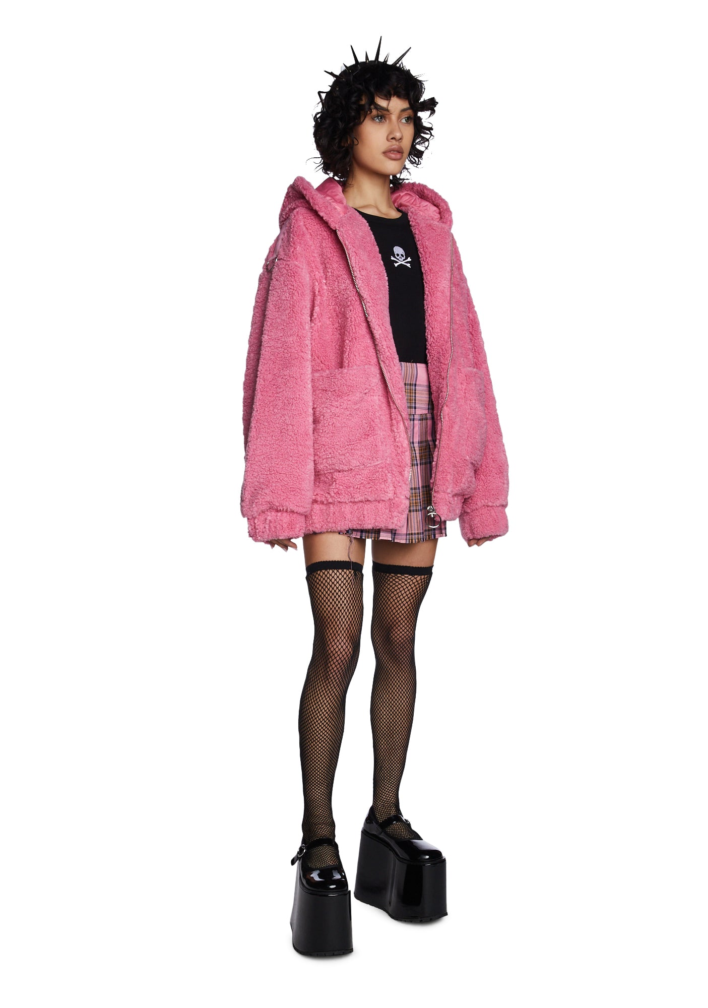 Current Mood Oversized Teddy Coat - Pink – Dolls Kill