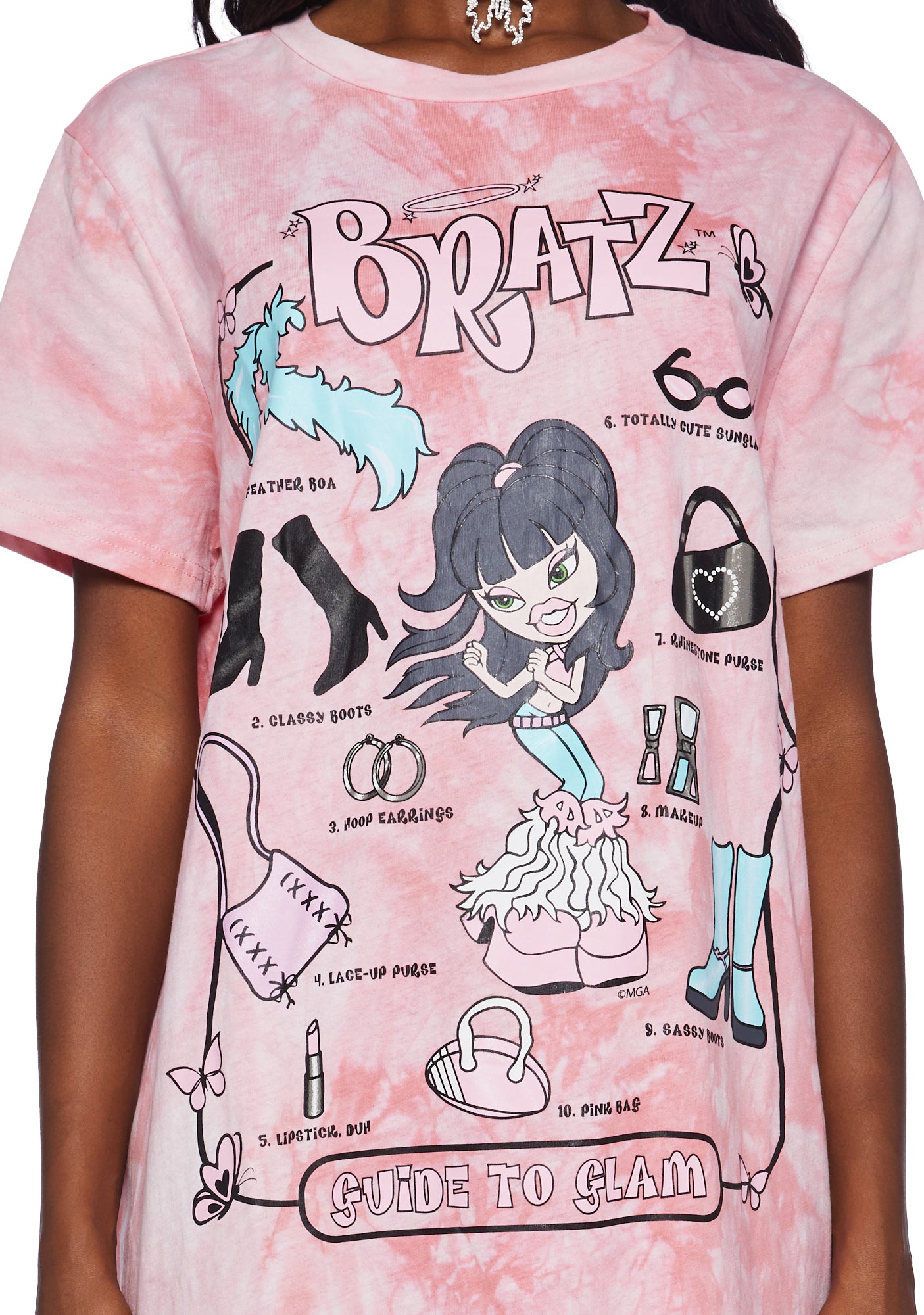 Dolls Kill X Bratz Oversized Guide To Glam Graphic Tee - Pink