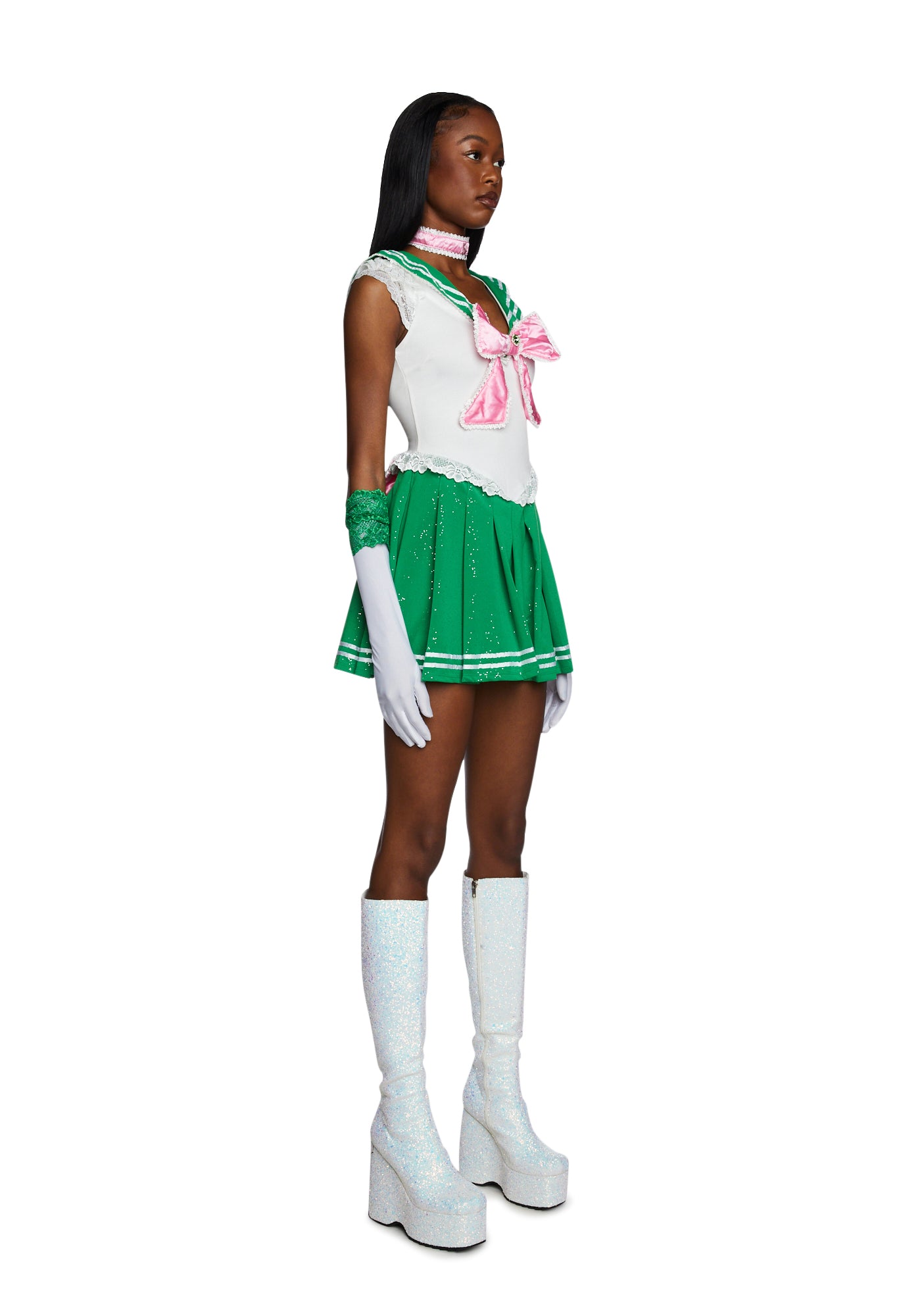 Sexy Sailor Moon Jupiter Mini Dress Costume Set - Green – Dolls Kill