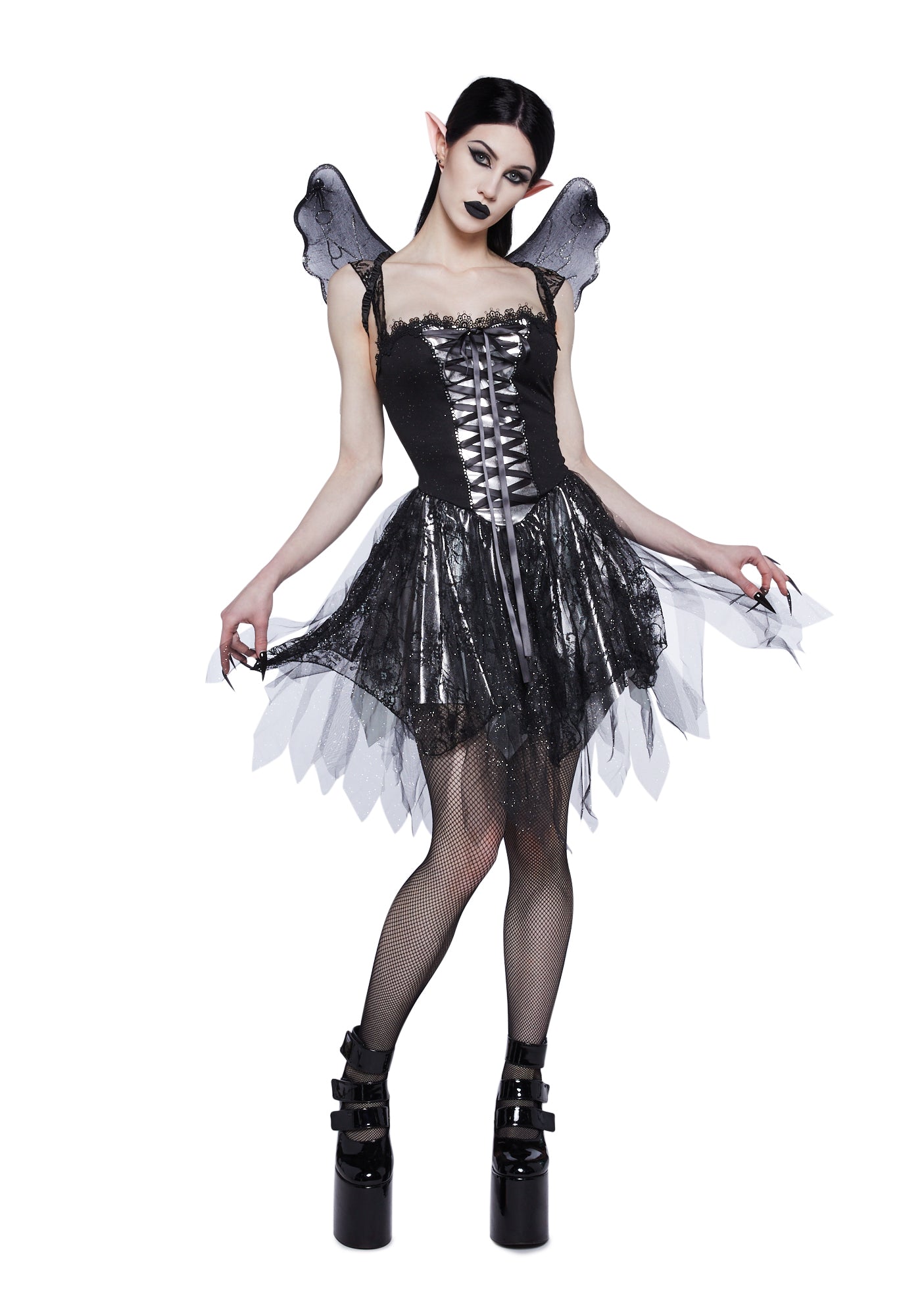 Gothic Fairy Glitter Halloween Costume - Black – Dolls Kill