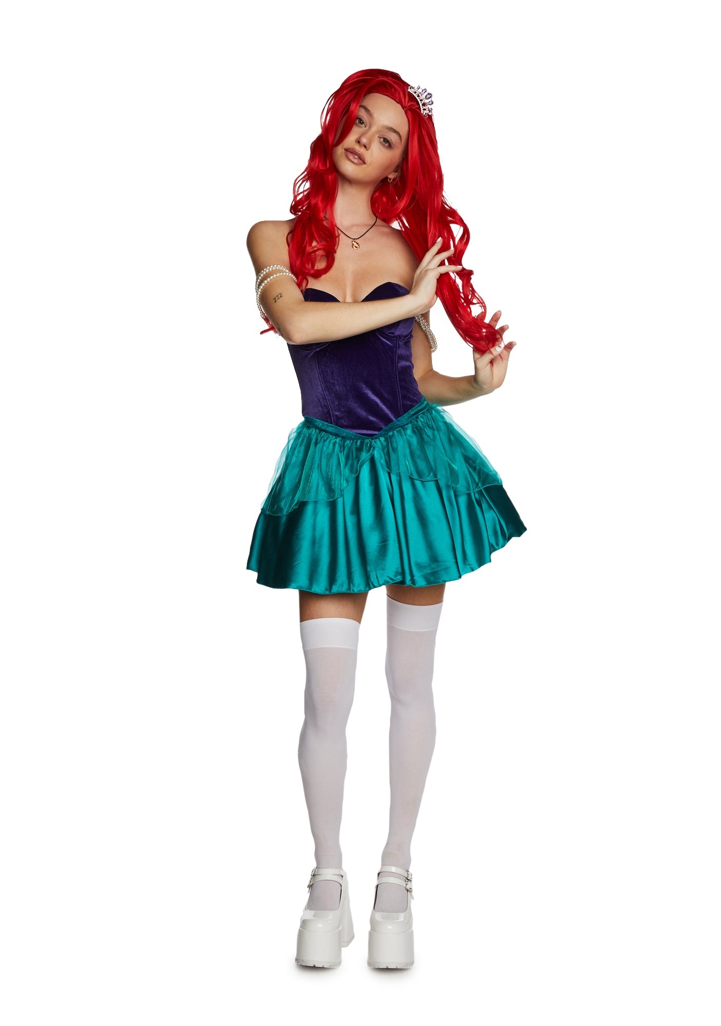 Ariel Little Mermaid Princess Halloween Costume Set - Purple/Green – Dolls  Kill