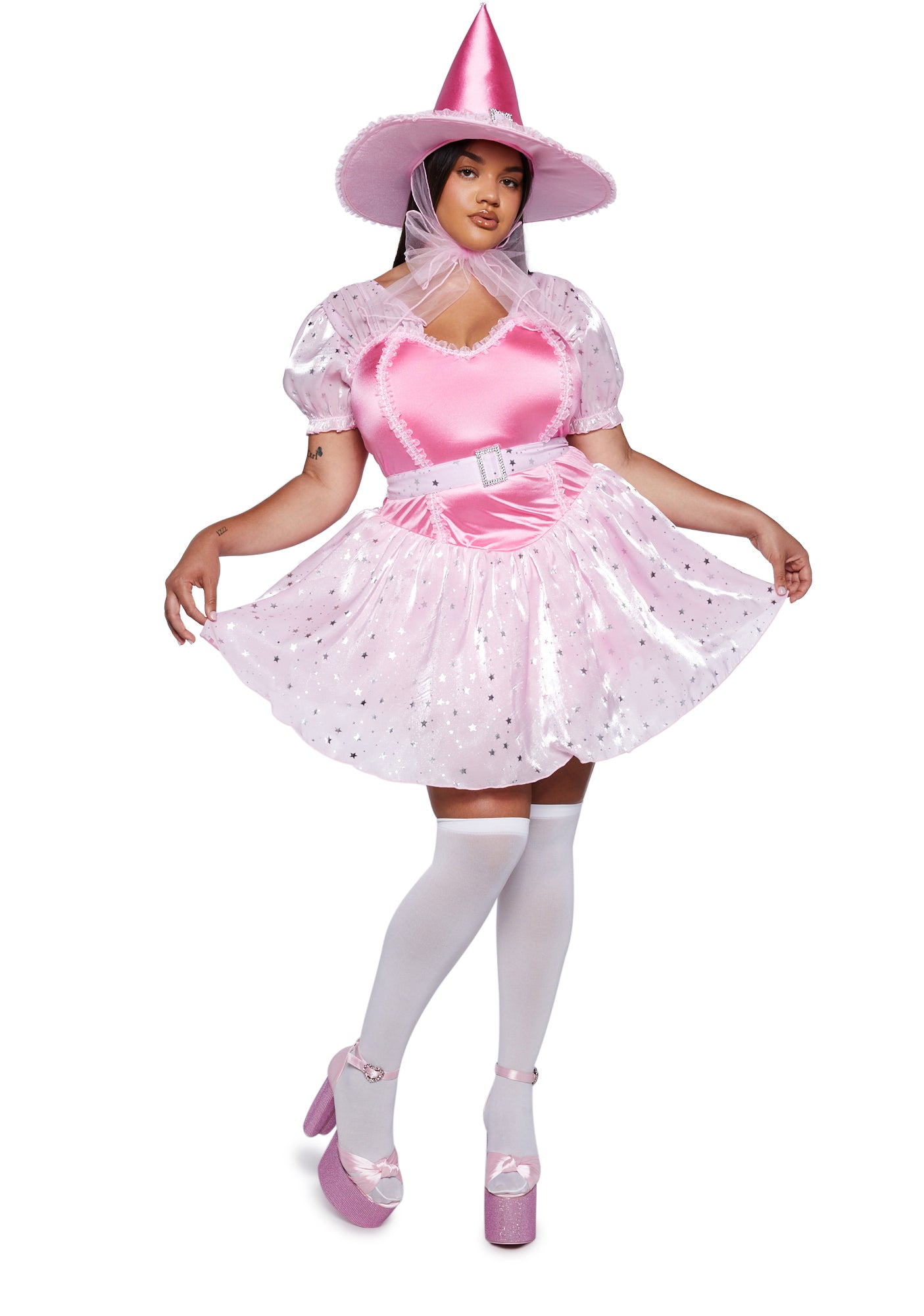 Plus Size Trickz N' Treatz Glitter Witch Costume - Pink – Dolls Kill
