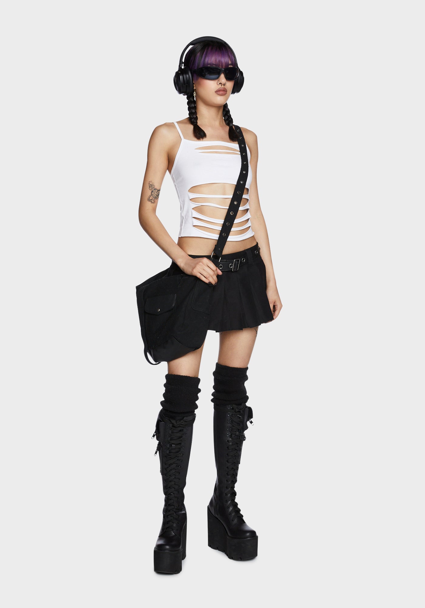 Current Mood Micro Mini Pleated Skirt - Black – Dolls Kill