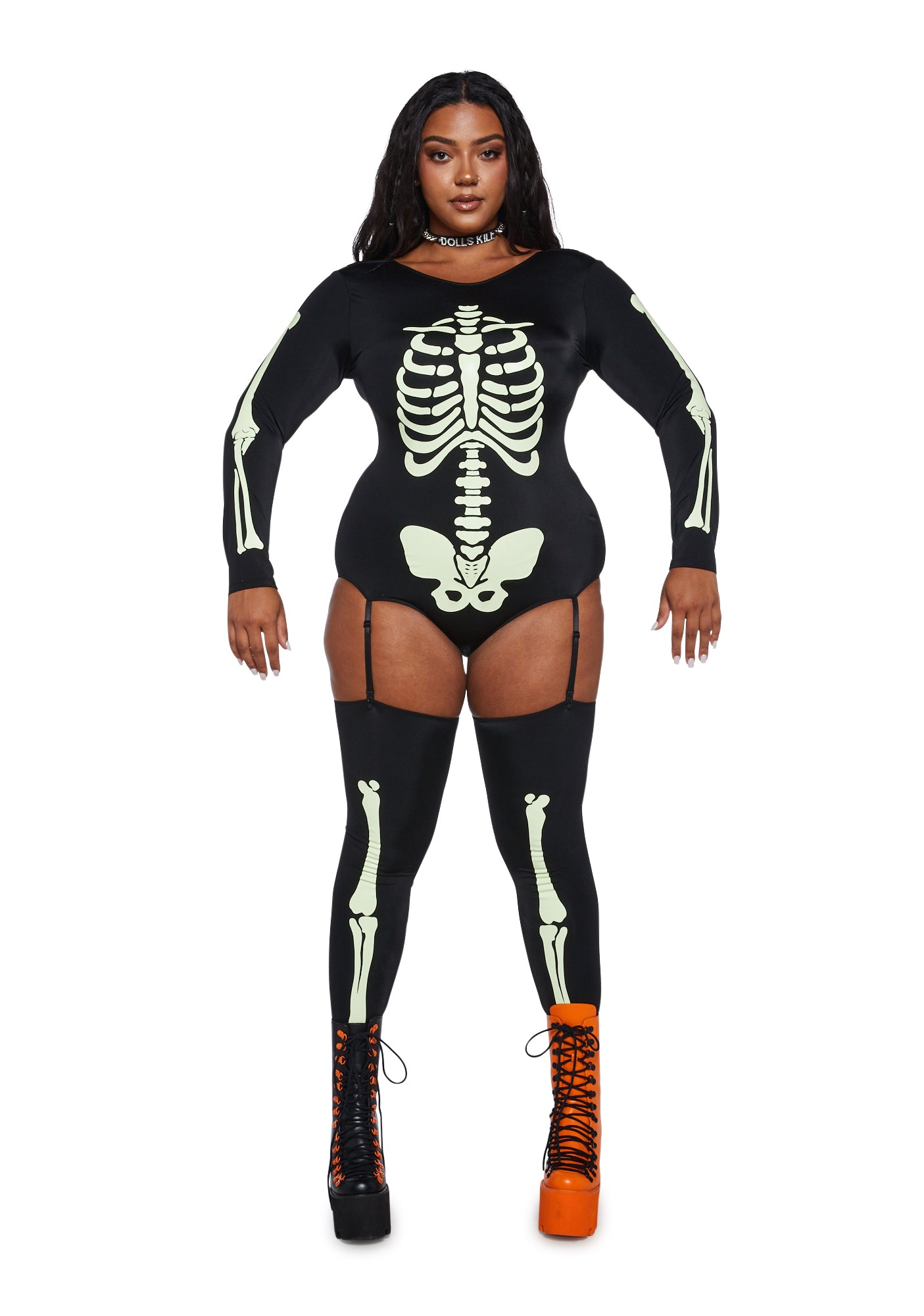 Plus Size Halloween Queen Voodoo Glow Skull Costume – Dolls Kill