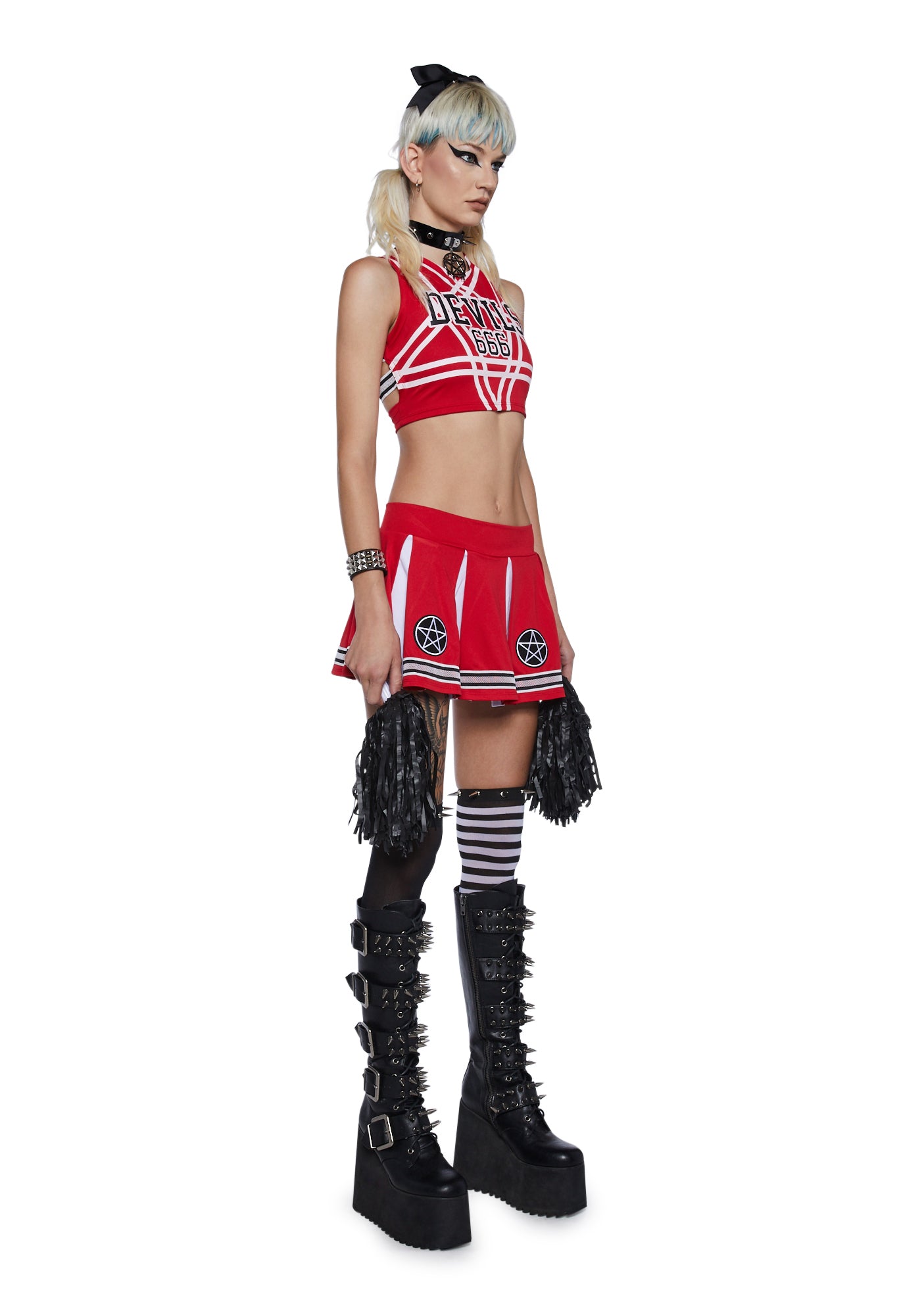 Sexy Satan Cheerleader Costume Set – Dolls Kill