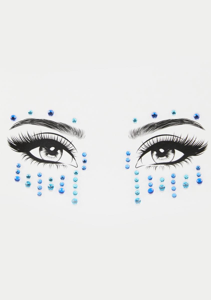 Drip Eye Face Jewels - Blue – Dolls Kill