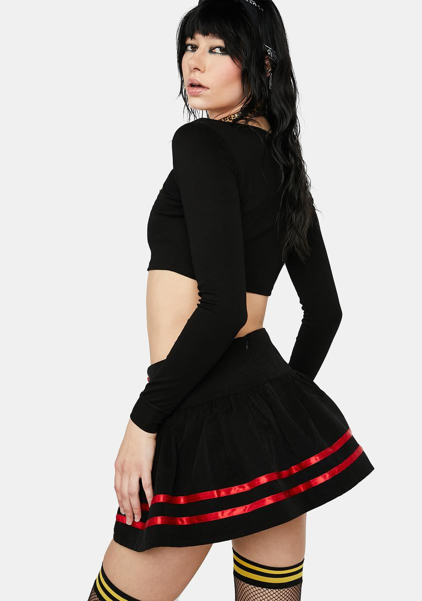 Current Mood Corset Lace Sailor Mini Skirt - Black/Red – Dolls Kill