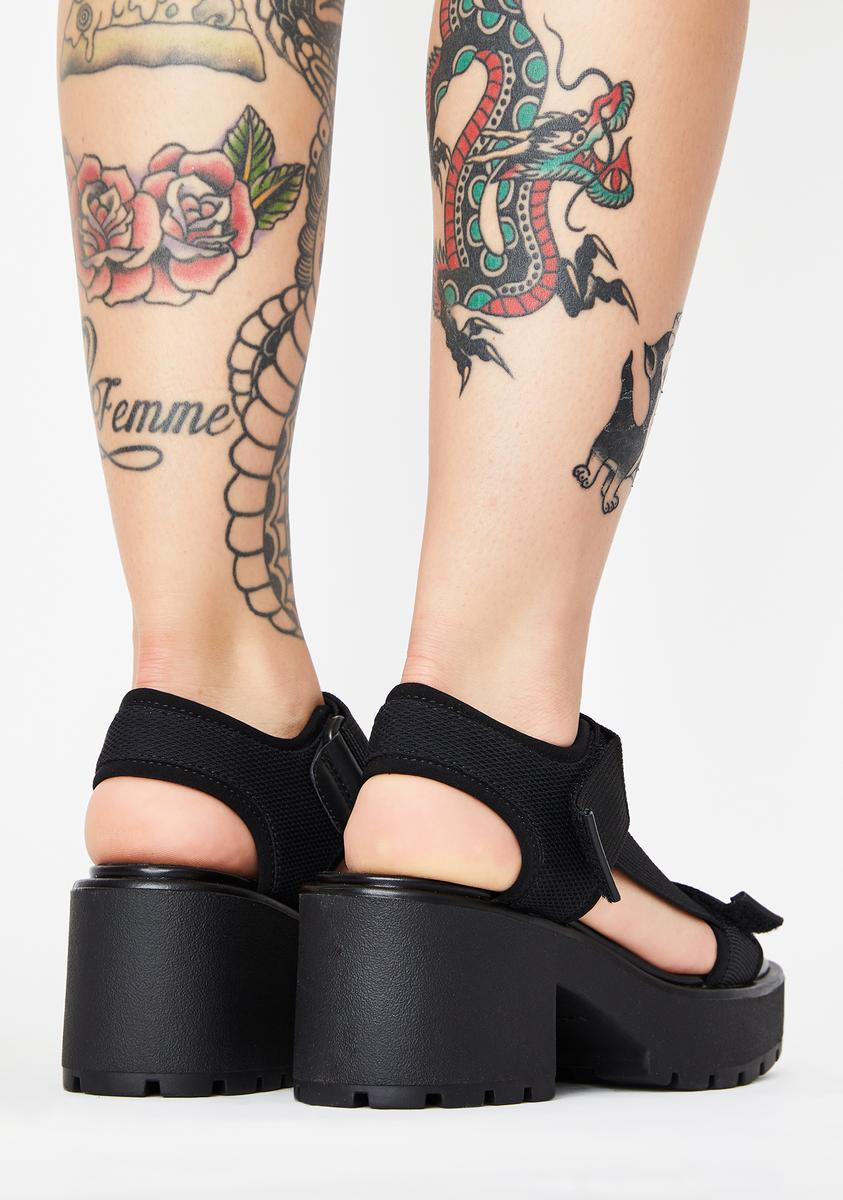 VAGABOND Black Textile Platform Sandals – Dolls