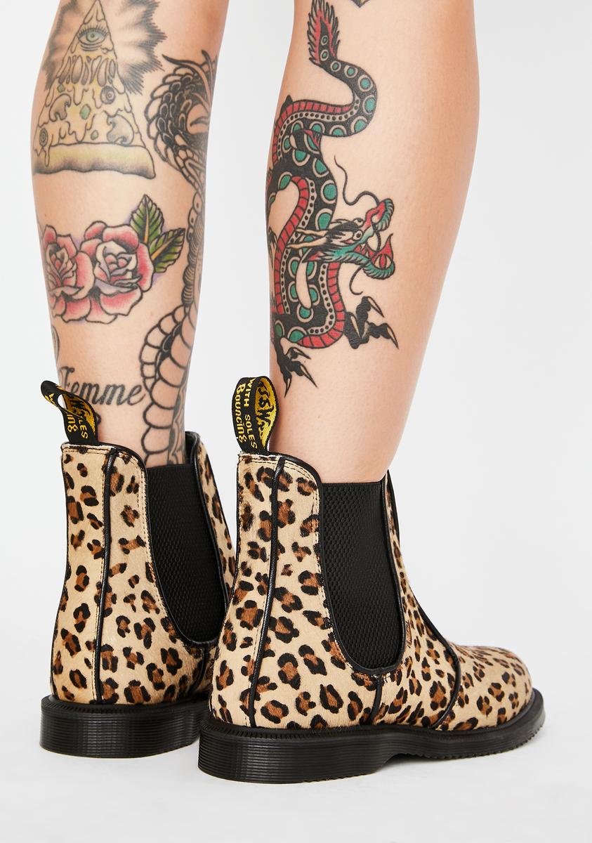 Dr. Martens Flora Leopard Chelsea Boots – Dolls Kill