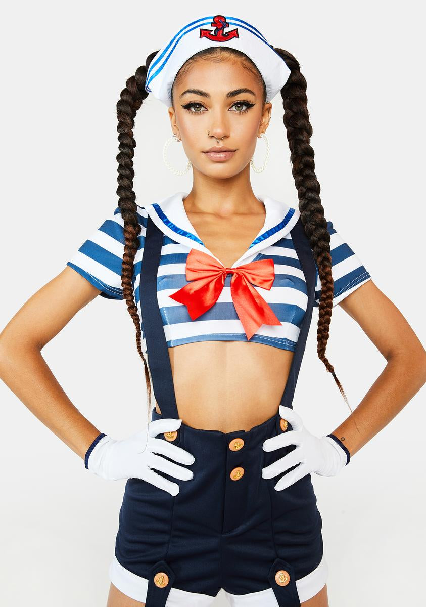 Sexy Sailor Girl Costume - Red/White/Blue/Stripe – Dolls Kill