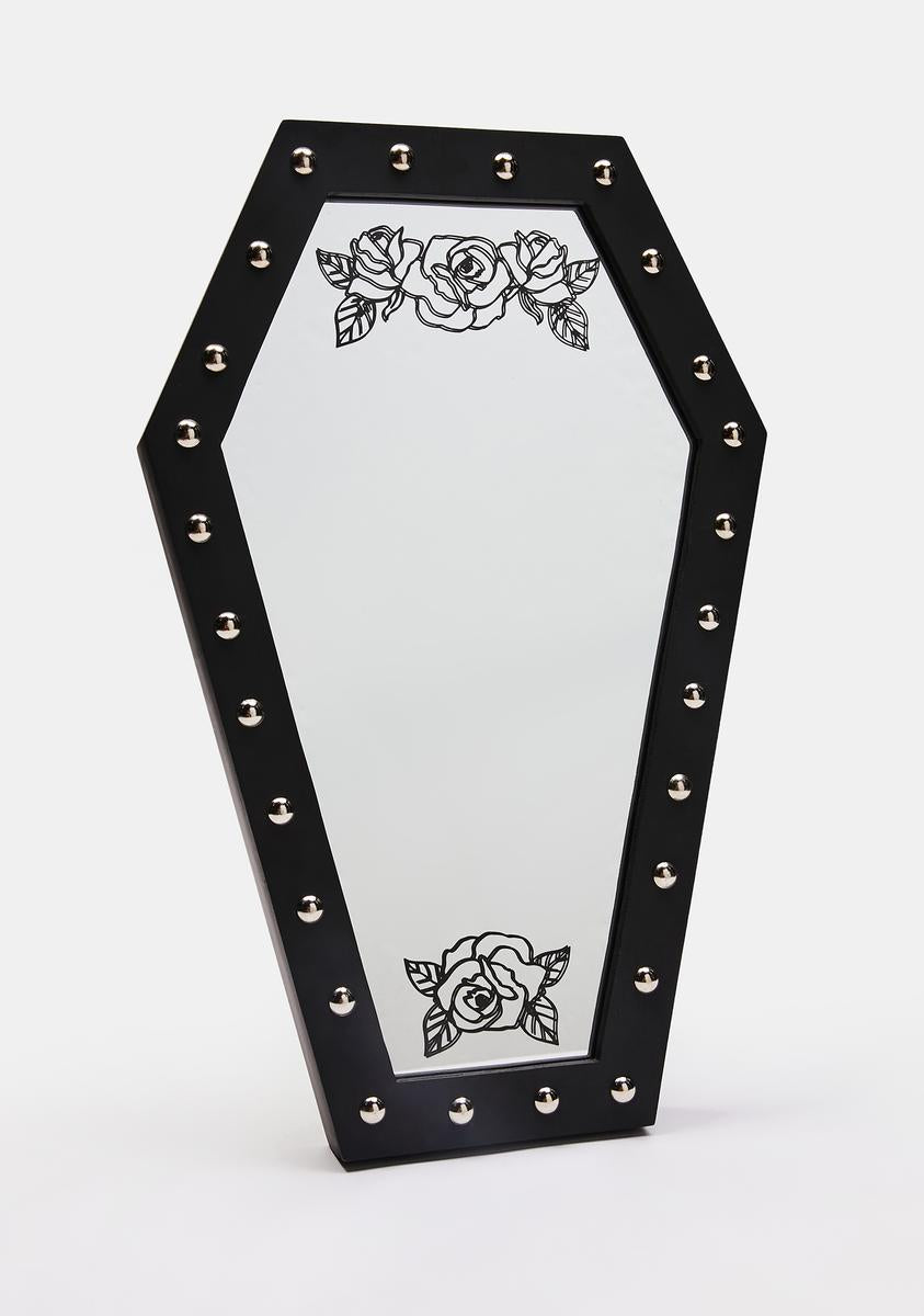 Dolls Home Rose Graphic Studded Coffin Mirror – Dolls Kill
