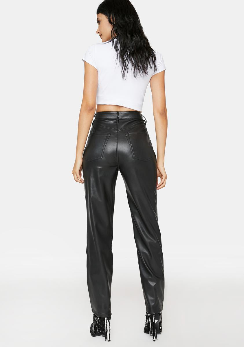 Rou Faux Leather Straight Leg Pants