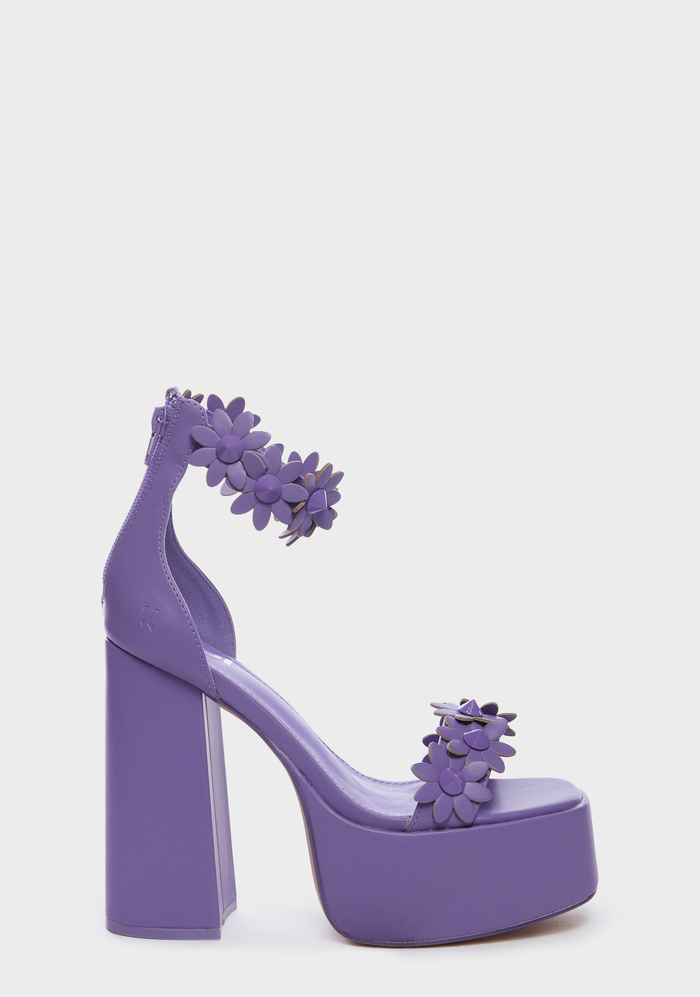 Koi Footwear Floral Open Toe Platform Heels - Purple – Dolls Kill
