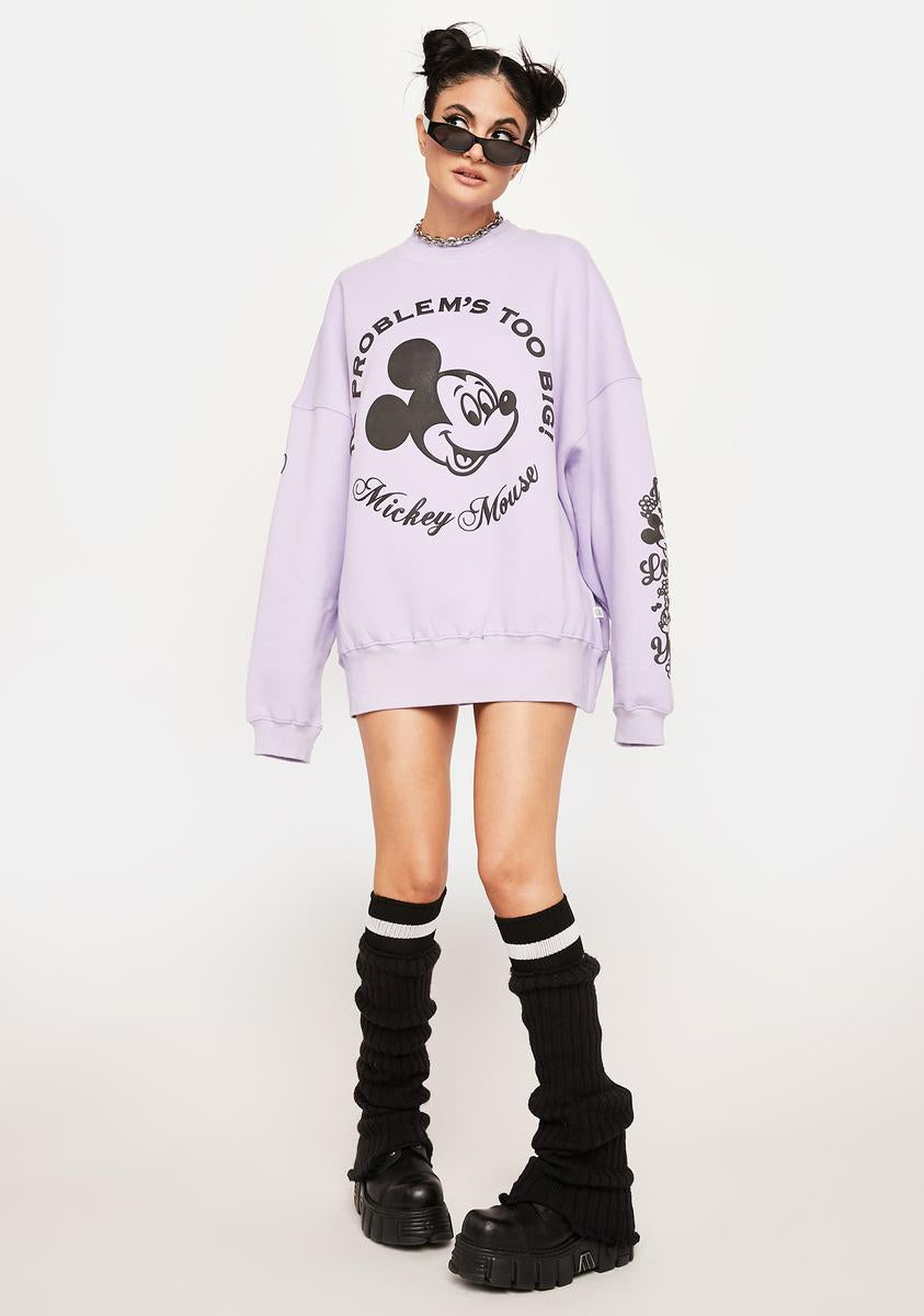 Little Sunny Bite Mickey Mouse Graphic Sweatshirt - Purple – Dolls Kill