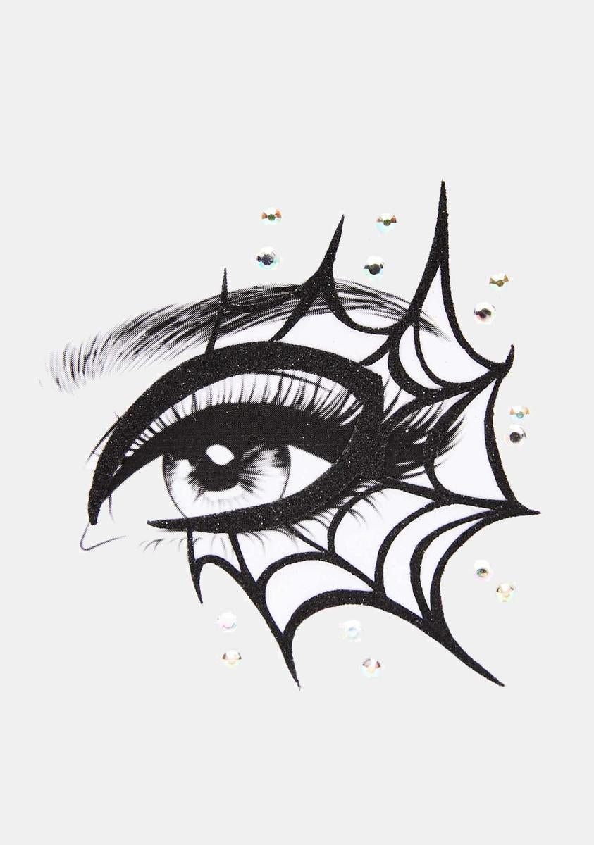 Halloween Cobweb Spider Face Stickers – Dolls Kill