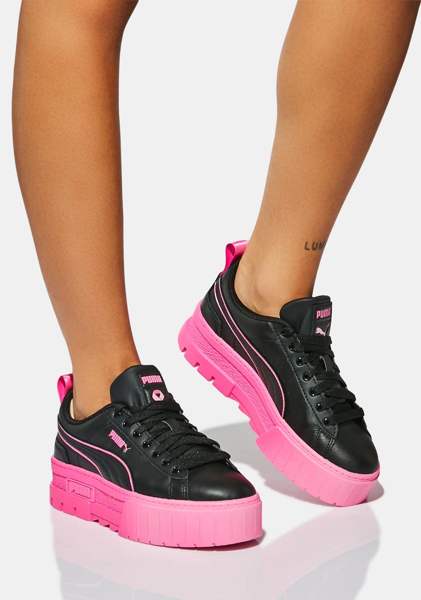 Puma Classic Platform Sneakers - Black/Pink – Dolls Kill