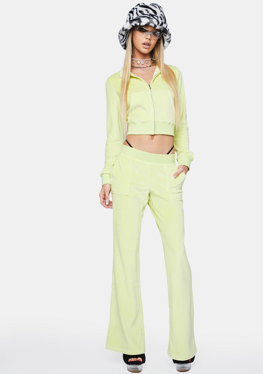 Juicy Couture Velour Pocket Track Pants - Green/Pear – Dolls Kill