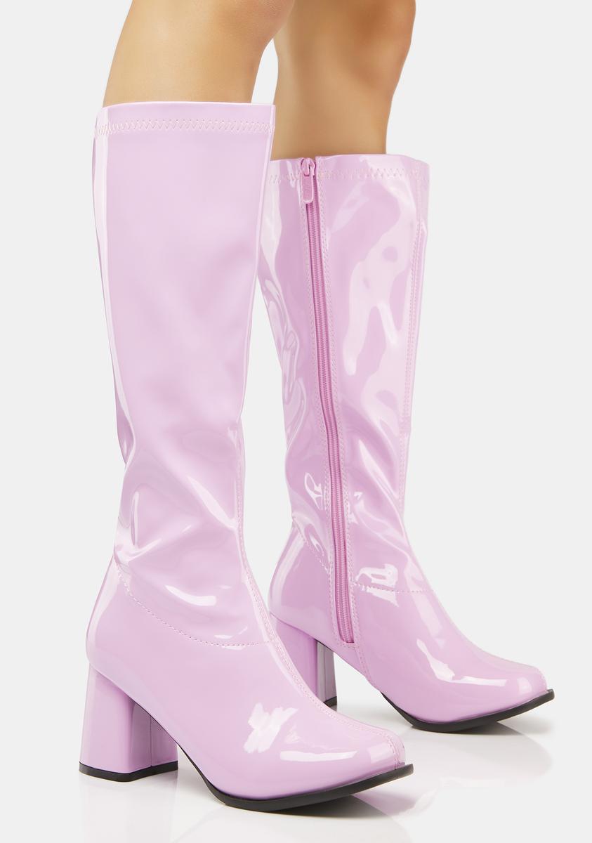 Halloween Pink Patent Go-Go Boots – Dolls Kill