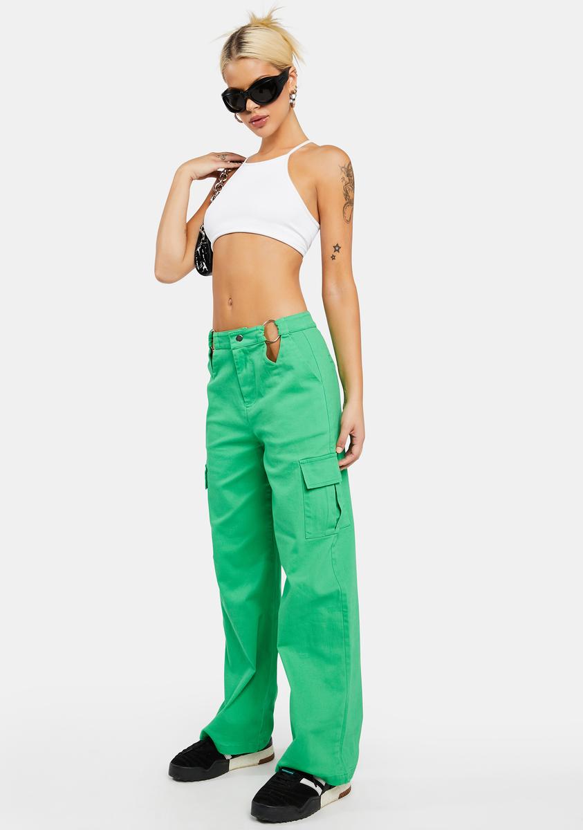 Bailey Rose Cut Out O- Ring Cargo Pants - Green – Dolls Kill