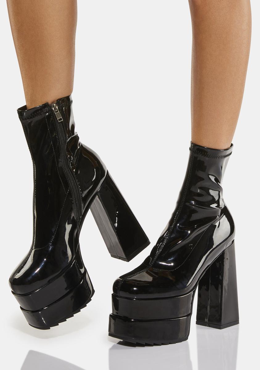 Lamoda Chunky Platform Ankle Boots - Black – Dolls Kill