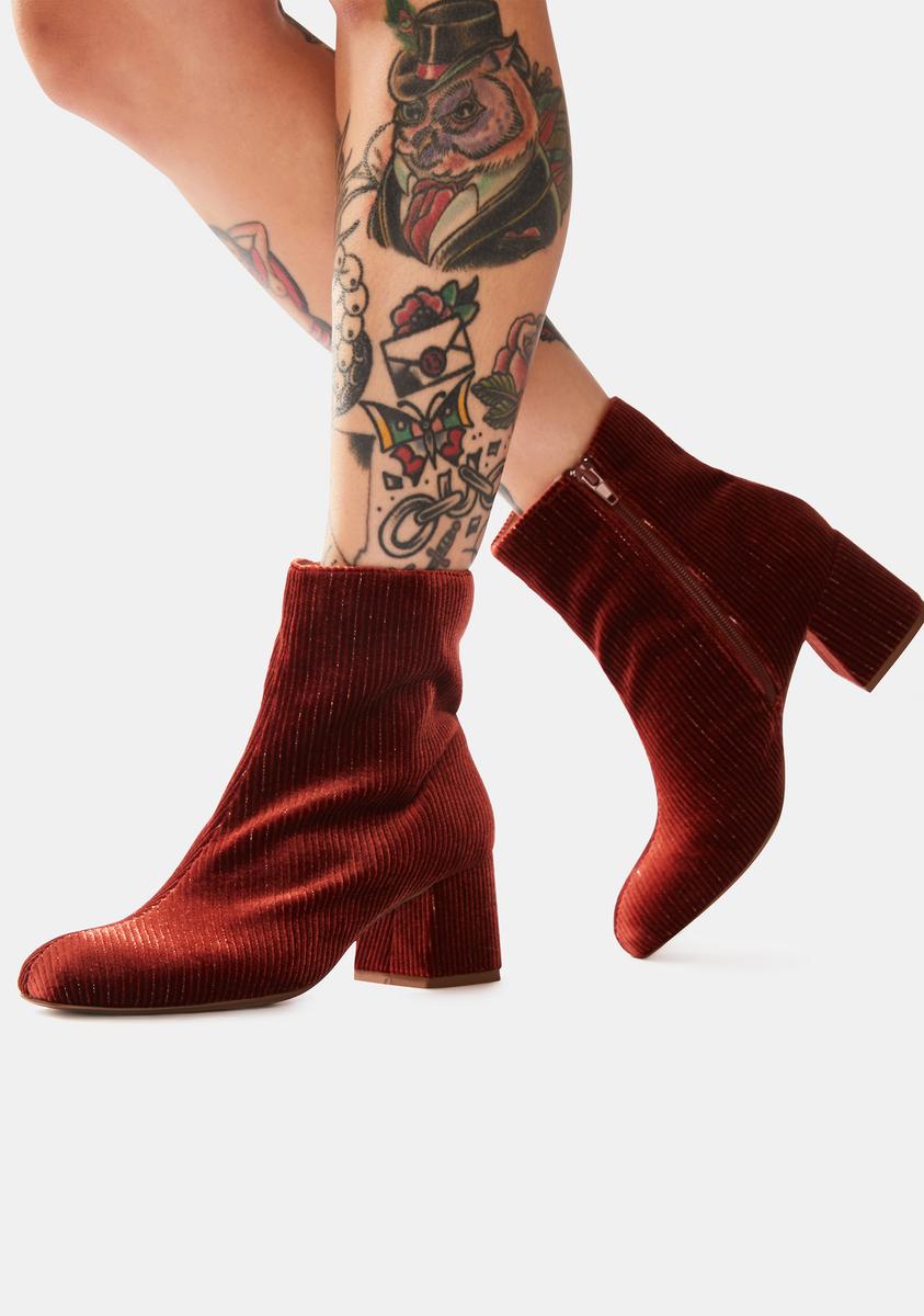 Chelsea Crew Rust Good Vibes Ankle Boots – Dolls Kill