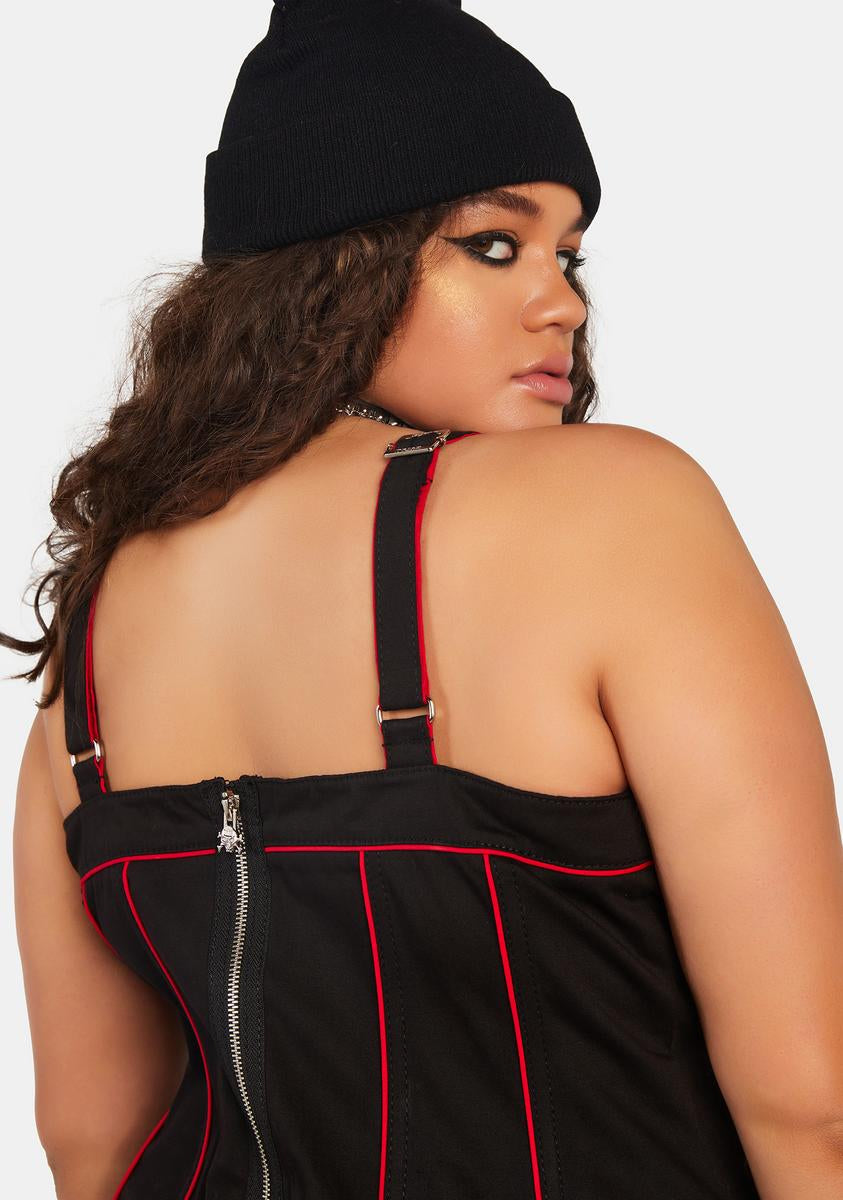 Plus Size Tripp NYC Contrast Colored Corset Top - Black/Red – Dolls Kill